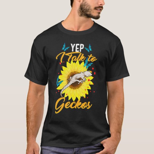 T-shirt Oui Je Parle À Geckos Reptile Love Lizard Reptile  (Devant)