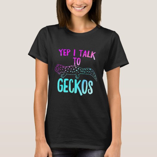 T-shirt Oui Je Parle À Geckos Reptile Love Lizard Reptile  (Devant)