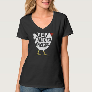 T-shirt Oui, Je Parle À L'Agriculteur De Poulet Raglan