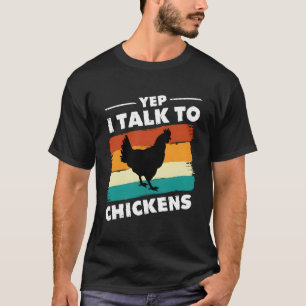 T-shirt Oui, Je Parle Aux Poulets Drôle Mignonne Bouffées