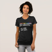 T-SHIRT OUI, JE SOUTIENS DES DROITS DES HOMOSEXUELS (Devant entier)