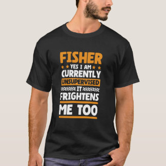 T-shirt Oui Je suis actuellement un pêcheur non surveillé 
