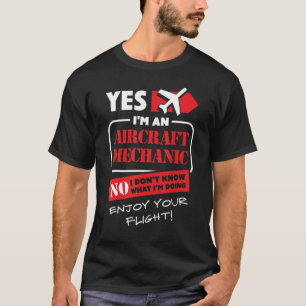 T-shirt Oui Je Suis Mécanicien D'Aéronefs Avion T