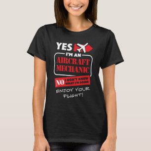 T-shirt Oui Je Suis Mécanicien D'Aéronefs Avion T