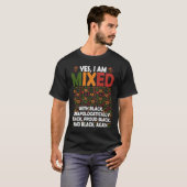 T-shirt Oui Je suis mélangé avec Black Pride African Ameri (Devant entier)