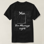 T-shirt Oui, je suis toujours droite Funny Math Lover Math (Design devant)