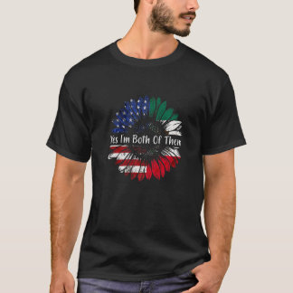 T-shirt Oui, je suis tous les deux à moitié américain demi