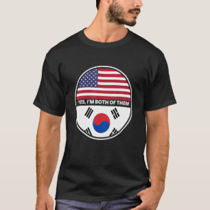 T-shirt Oui Je Suis Tous Les Deux Drapeau Américain Japona