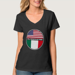 T-shirt Oui Je Suis Tous Les Deux Drapeau Usa Mexique