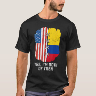 T-shirt Oui, je suis tous les deux mi-américain mi-colombi