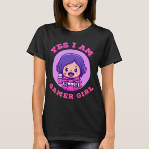 T-shirt Oui, je suis une fille de joueur Cadeau mignon