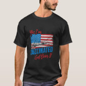 T-shirt Oui, je suis vacciné Get Over It Usa Drapeau Vacci (Devant)