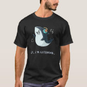 T-shirt Oui J'Écoute Introvert Music Fan Nerd Shark G (Devant)