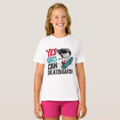T-shirt Oui Les Filles Peuvent Patiner (Devant entier)
