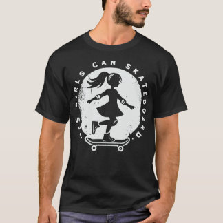 T-shirt Oui Les Filles Peuvent Skateboard Skater Girl