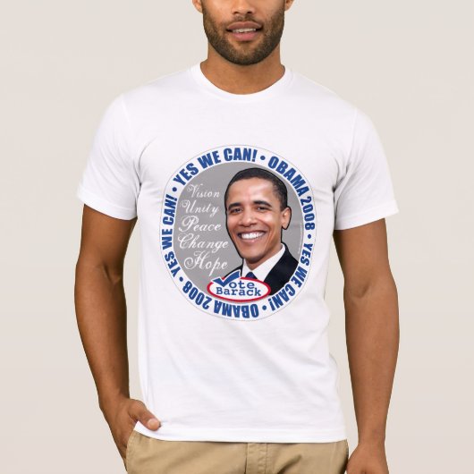 T-shirt Oui nous pouvons ! Chemise d'Obama (Devant)