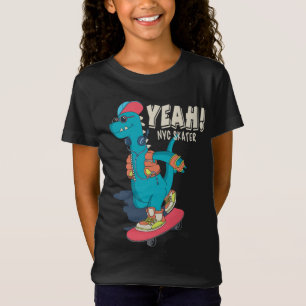 T-Shirt Oui ! NYC Skater Dinosaur Drôle Graphique