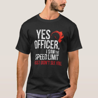 T-shirt Oui Officier Accélération Voiture Amateurs & Mécan