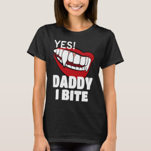 T-shirt Oui Papa Je Bite Vampire Costume Halloween Vampire