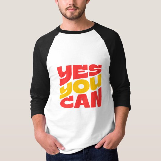 T-shirt Oui Vous pouvez manches longues motivation (Devant)