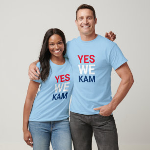 T-shirt Oui We Kam drôle rouge blanc bleu typographie