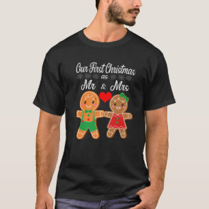 T-shirt Our First Christmas As M. et Mme 2021 Gingerbread