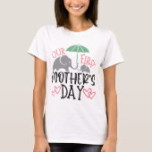 T-shirt Our First Mother’s Day Elephant & Umbrella  (Devant)