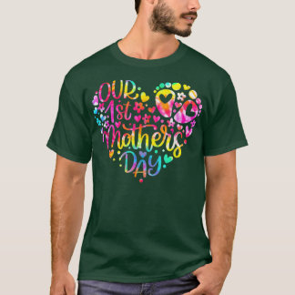 T-shirt Our First Mother's Baby Maman Pregnancy Tye Dye