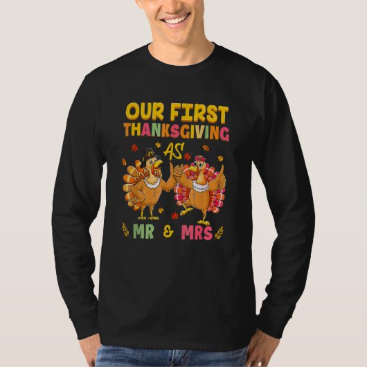 T-shirt Our First Thanksgiving M. et Mme Couple Married 2 (Devant)