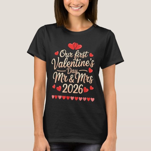 T-shirt Our First Valentines As Mr And Mrs 2026  (Devant)