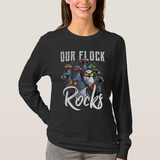 T-shirt Our Flock Rocks  Pigeon  Pigeon Racing (Devant)