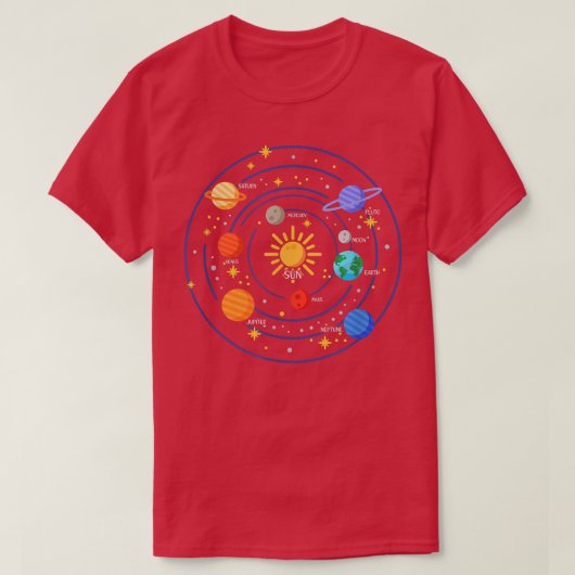 T-shirt Our Solar System Science Education - Galaxy Space  (Design devant)