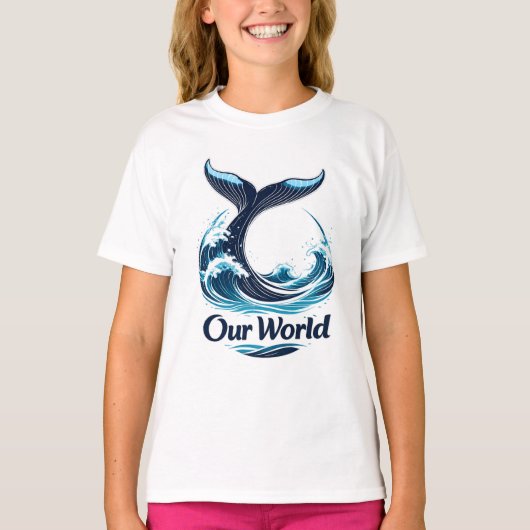 T-shirt Our World Whale Tail Ocean Conservation (Devant)
