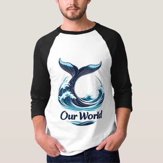 T-shirt Our World Whale Tail Ocean Conservation (Devant)