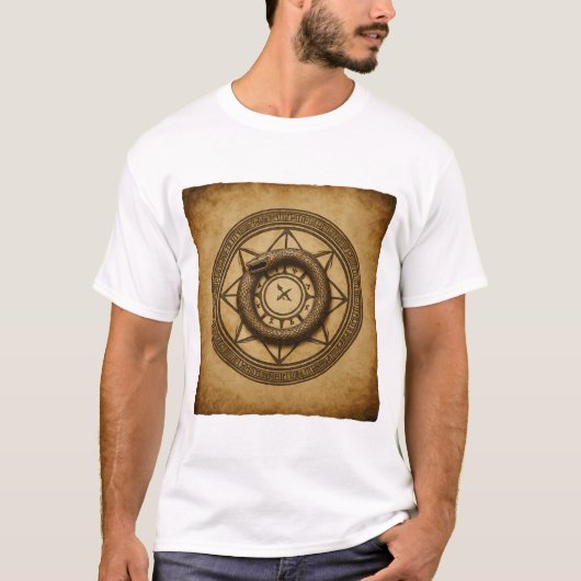 T-shirt Ouroboros Serpent Alchimique & Rune Design (Devant)