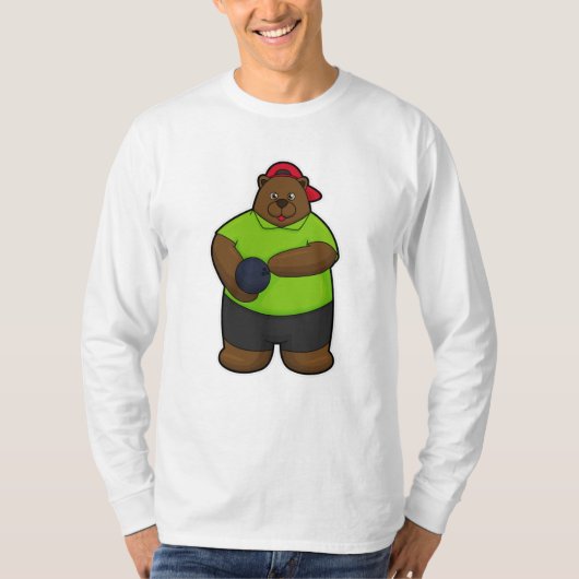 T-shirt Ours à Bowling avec balle de Bowling (Devant)
