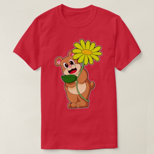 T-shirt Ours à la Fleur jaune (Design devant)
