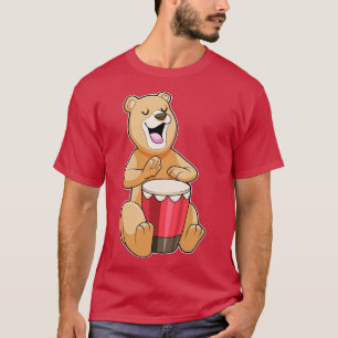 T-shirt Ours à la musique avec tambour