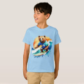 T-shirt ours à surf drôle (Devant entier)