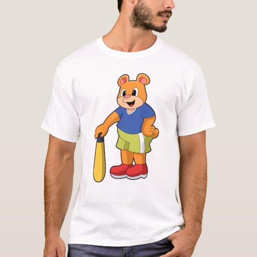 T-shirt Ours au baseball avec batte de baseball (Devant)