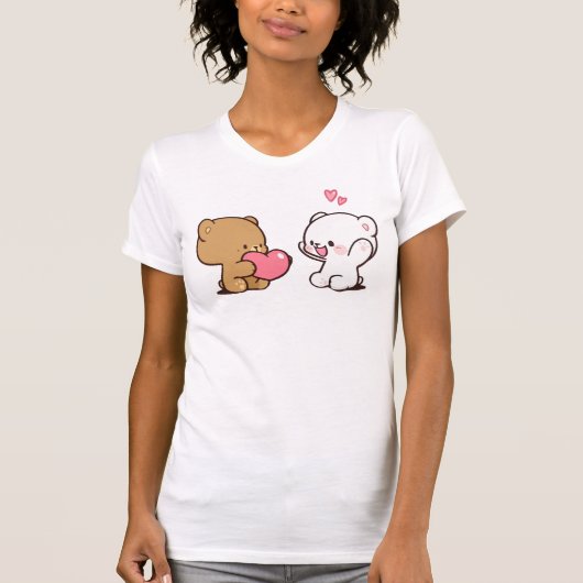 T-shirt ours au lait et au mocha (Devant)