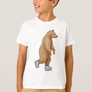 T-shirt Ours au patinage sur glace avec patins sur glace