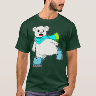 T-shirt Ours au patinage sur glace avec patins sur glace 1