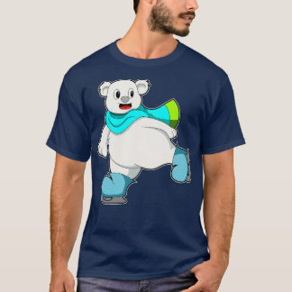 T-shirt Ours au patinage sur glace avec patins sur glace 2