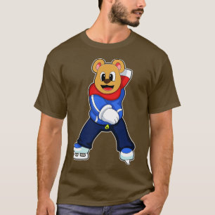 T-shirt Ours au patinage sur glace avec patins sur glace 3