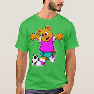 T-shirt Ours au sport avec le football