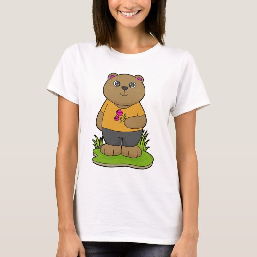 T-shirt Ours aux fleurs (Devant)