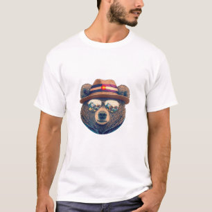 T-shirt Ours avec lunettes de soleil