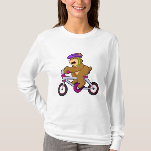 T-shirt Ours avec vélo et casque (Devant)