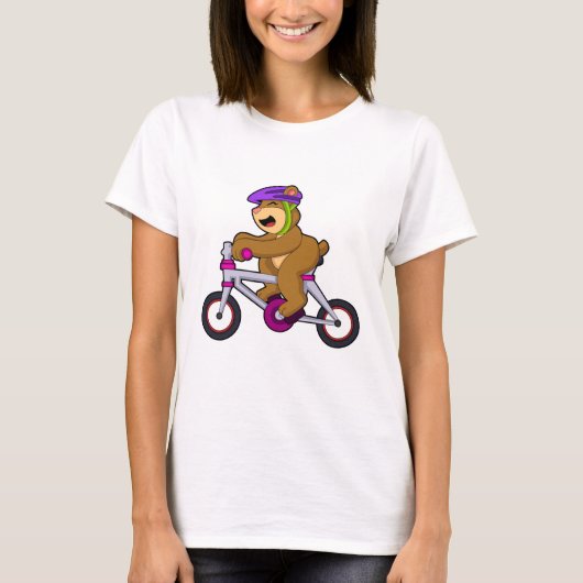 T-shirt Ours avec vélo et casque (Devant)